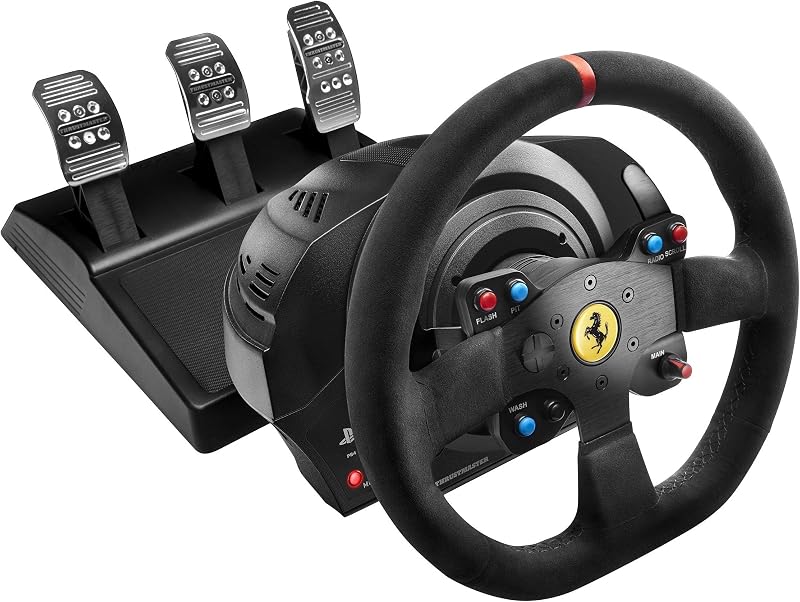 Volante de carreras Thrustmaster T300 Force Feedback Ferrari Integral RW Alcantara Edition (compatible con PS5, PS5 Pro, PS4 y PC) | Force feedback, compatible con PS5, PS5 Pro, PS4 y PC