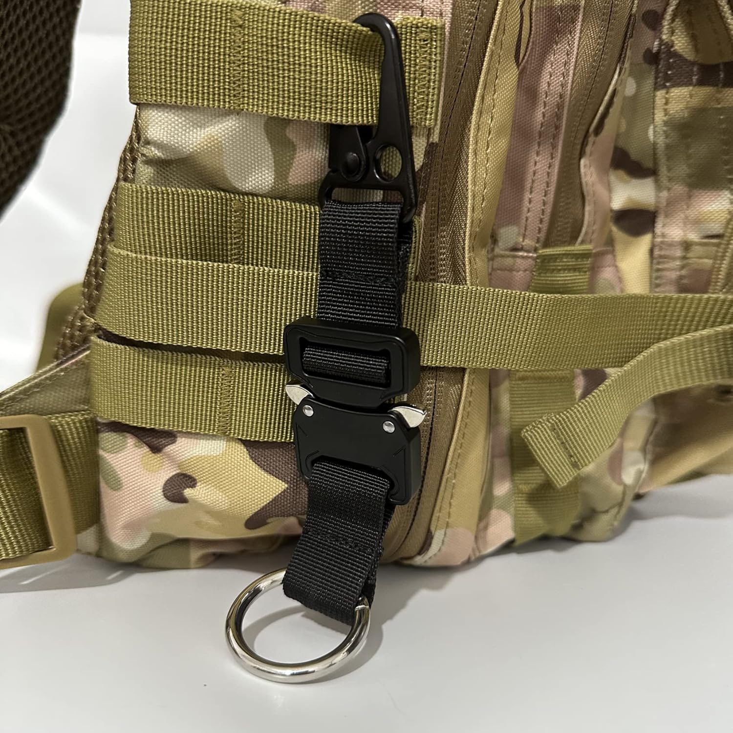Military Tactical Keychain for Men with Quick Release Metal Buckle EDC Gear Clips with HK Clip and Stainless Steel Ring - Image 6