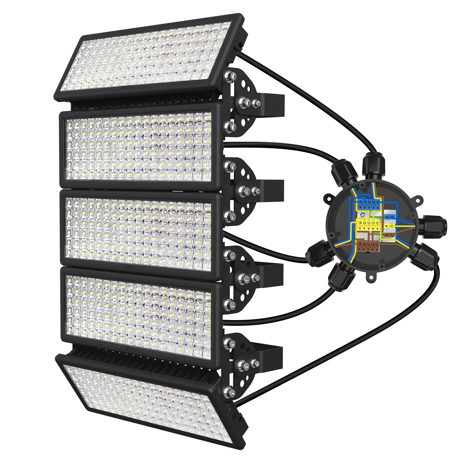 500W LED Strahler Außen, Kaltweiß 6500K 70000LM Scheinwerfer Aussen, IP67 Wasserdicht Außenstrahler, LED Flutlicht Verstellbarer 180° Halter für Garten Garage Sportplatz