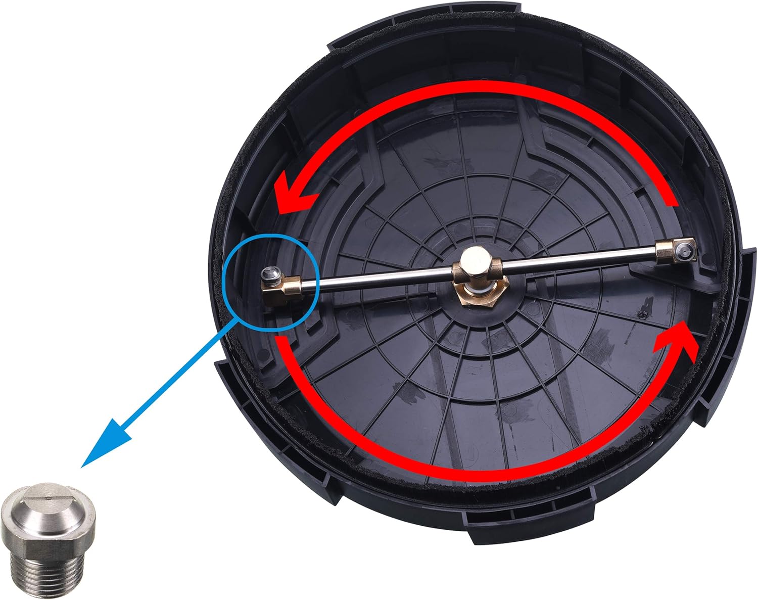 Tool Daily 13 Inch Pressure Washer Surface Cleaner Attachment with 2 Power Washer Extension Wands, 2500 PSI (13 inch) : Patio, Lawn & Garden