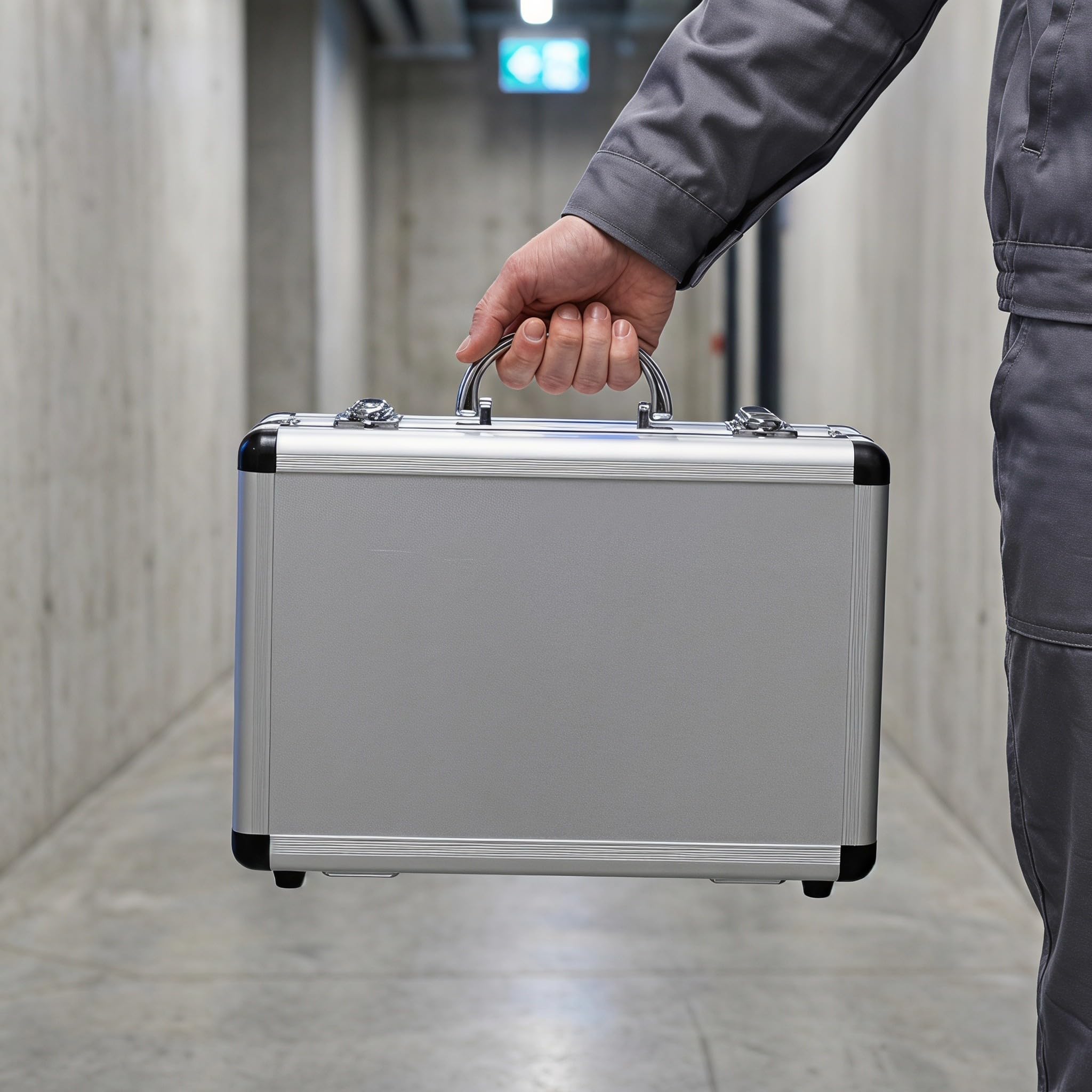 Valise à Outils sans Bavure Argentée en Alliage D'aluminium Boîte de Rangement Portable Sécurisée pour L'organisation des Outils Domestiques