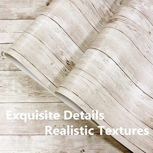 Miniatura 10 de MulYeeh Papel tapiz autoadhesivo de 17.7 x 236 pulgadas, papel tapiz de madera sintética con tablones de madera, extraíble, autoadhesivo, vintage,