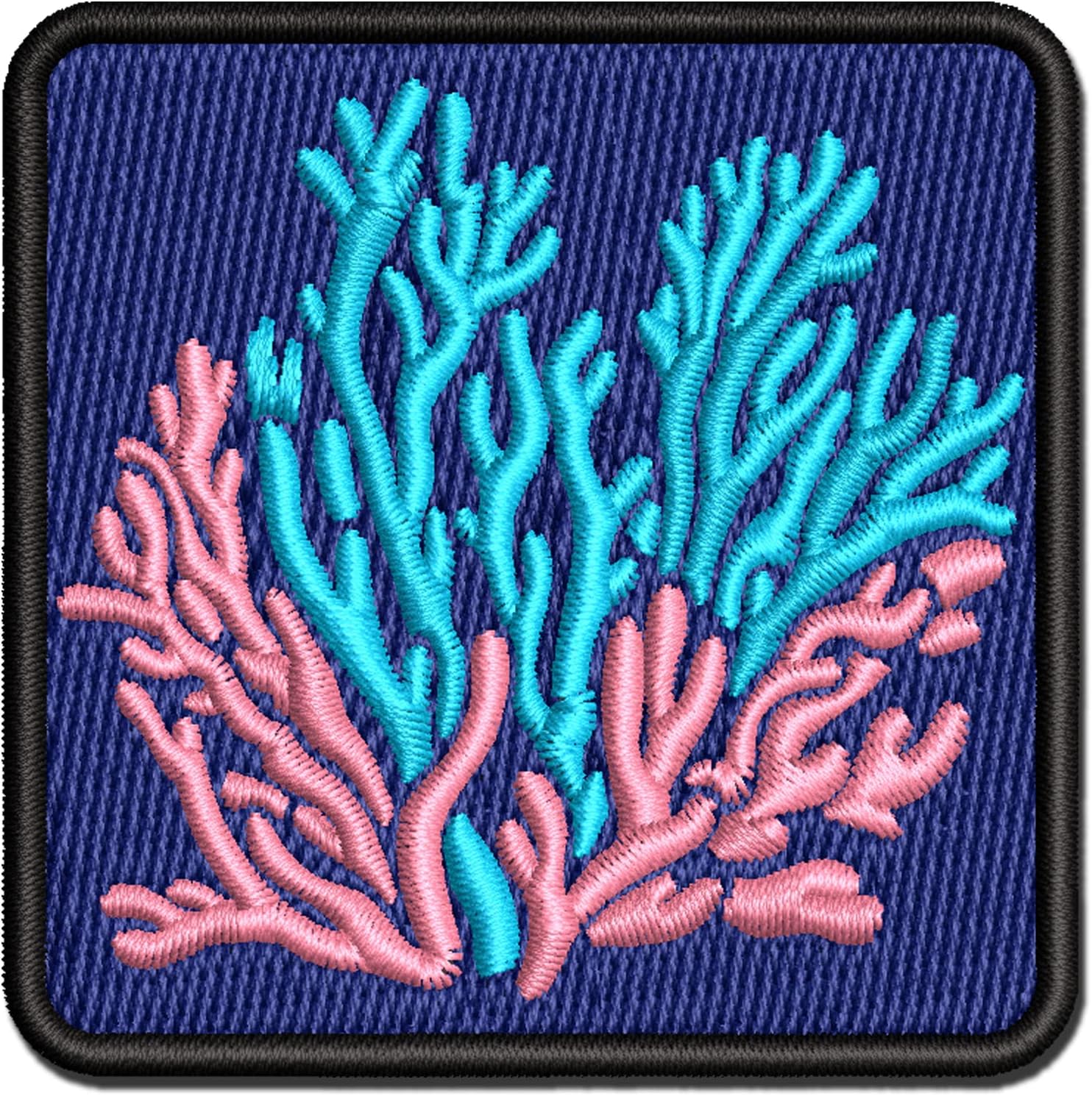 Coral Reef Ocean Multi-Color Embroidered Iron-On Patch Applique - Large 3.5 Inch