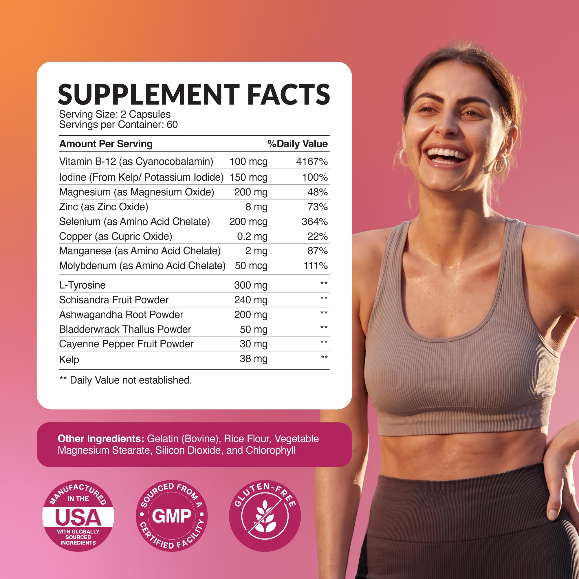 Thyroid Support for Women, Iodine Supplement + Zinc Selenium & L-Tyrosine — Amazon image 9