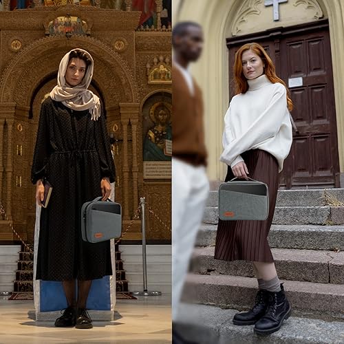 Miniatura 7 de Funda pequeña para la Biblia, fundas de transporte para la Biblia con asacorrea para el hombro, bolsa de cubierta de libro de las Escrituras para