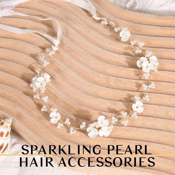 Coroncina Prima Comunione, Fascia per Capelli Damigella, Cerchietto in Nastro, Accessori Prima Comunione, per Matrimoni, Compleanni e Feste (B) - 5