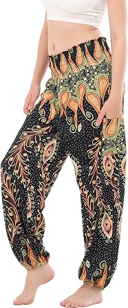 Women Boho Palazzo Pants High Waist Wide Leg Casual Lounge Pant Hippie Harem Yoga Trousers Clothes