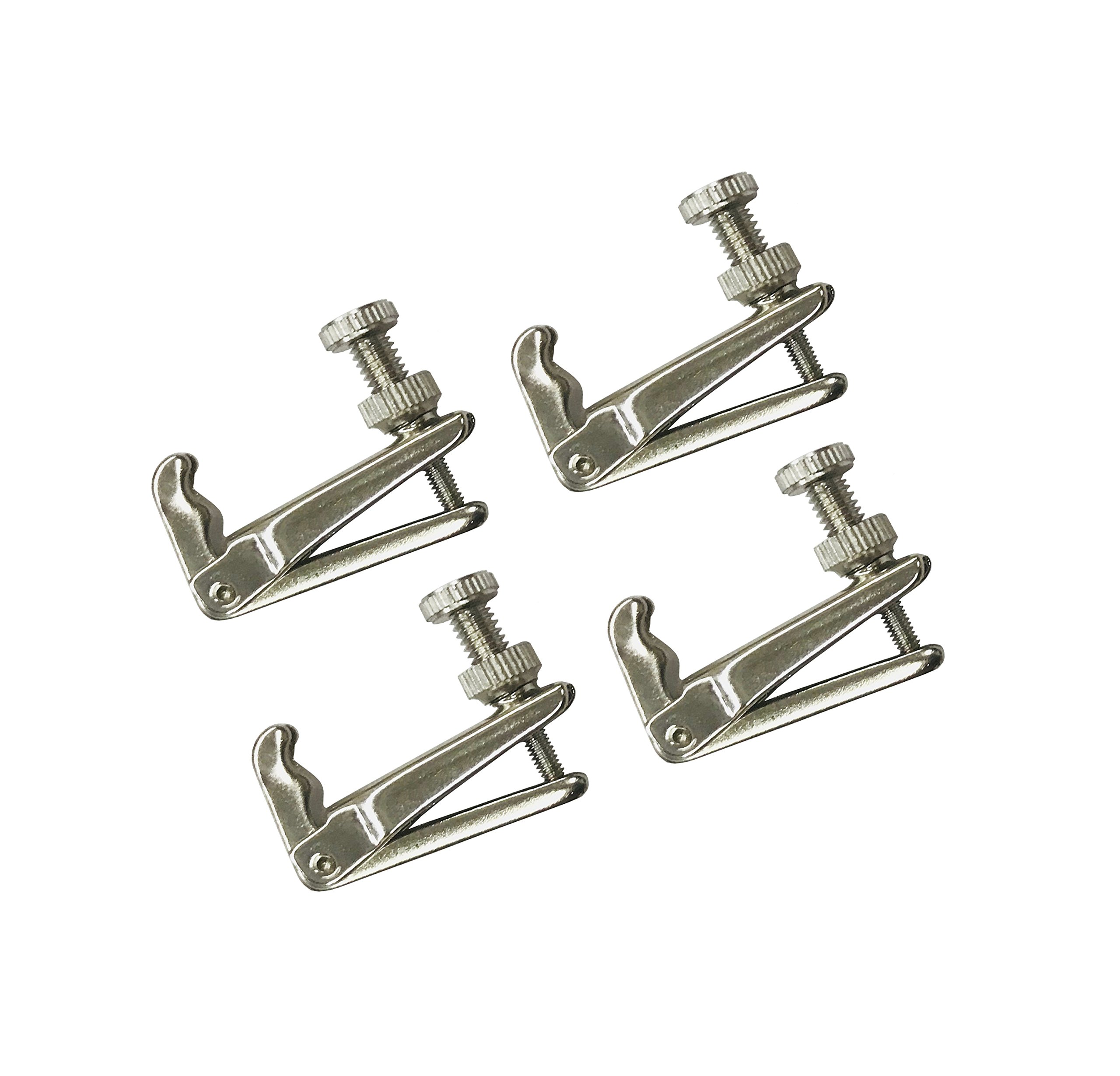 MI&VI Premium VIOLIN Fine Tuners, Adjusters - Stainless Steel, Silver, 4Pcs (Violin 4/4)