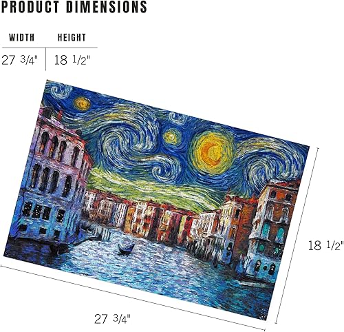 Miniatura 5 de Venecia, Italia, noche estrellada, Van Gogh (rompecabezas de 1000 piezas, tamaño 19 x 27, rompecabezas desafiante para adultos y familia, fabricado
