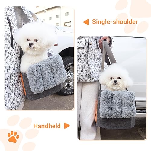 Miniatura 4 de Asiento de automóvil para perros pequeños, asiento de consola central para mascotas, asiento elevador para automóvil, asiento de automóvil para