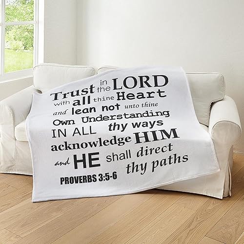 Miniatura 5 de CafePress Proverbios 3:5 6 KJV - Manta con estampado gris oscuro, manta de felpa de forro polar súper suave, 60 x 50 pulgadas