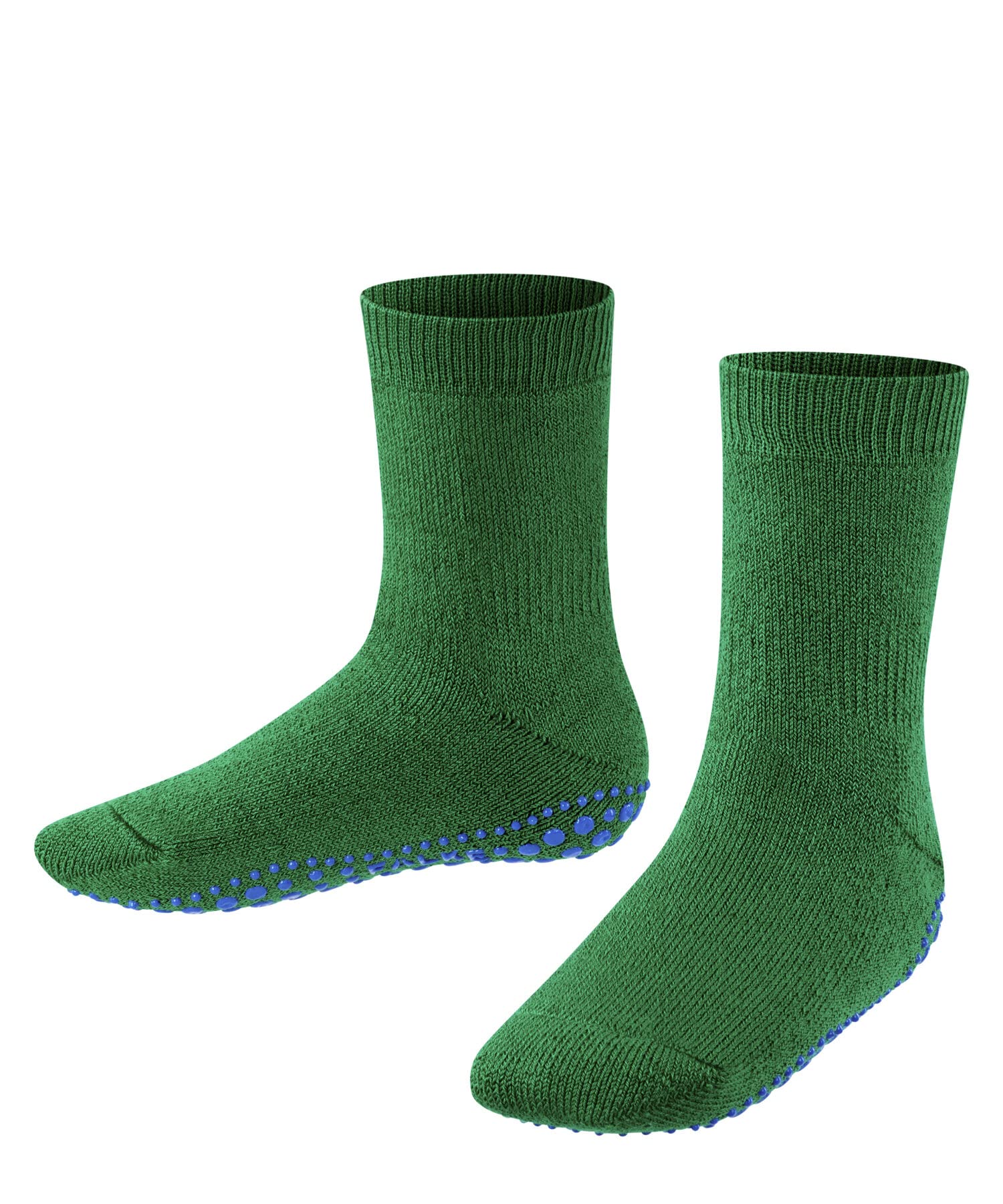 FALKE Catspads K Hp cotone lana con suola in gomma 1 paio, Calze da casa , Verde Grass Green 7290, 23-​26