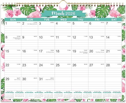 2026 Wall Calendar - 15" x 11.5" Large Wall Calendar from January 2026 - December 2026 with Julian Dates, Two-Wire Binding, Perfect for Planning