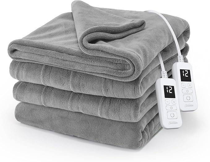 Sunbeam Electric Royal Luxe Microplush Heated Blanket Queen