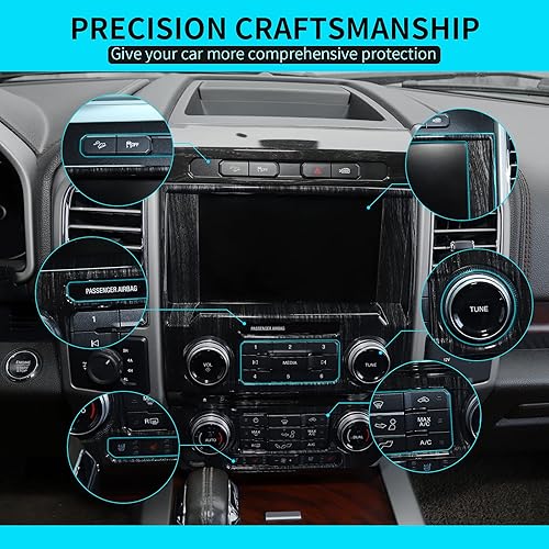 Miniatura 4 de JeCar Para F150 Consola central de grano de madera negra Interir Panel de tablero para Ford F150 2015-2020 Accesorios interiores