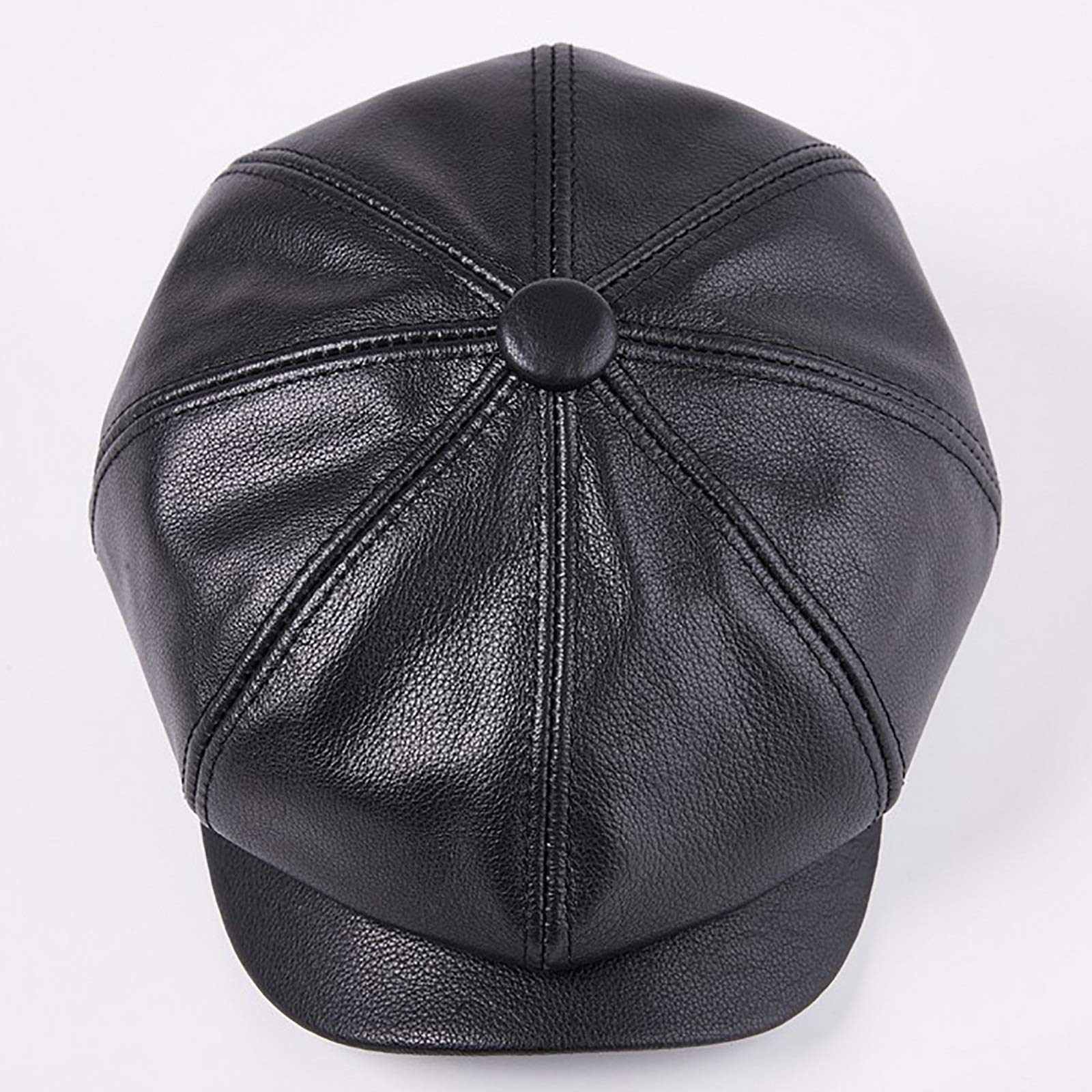 Sombreros de invierno, hombres cuero boina de cuero vintage sombrero octagonal otoño invierno sombrero de golf
