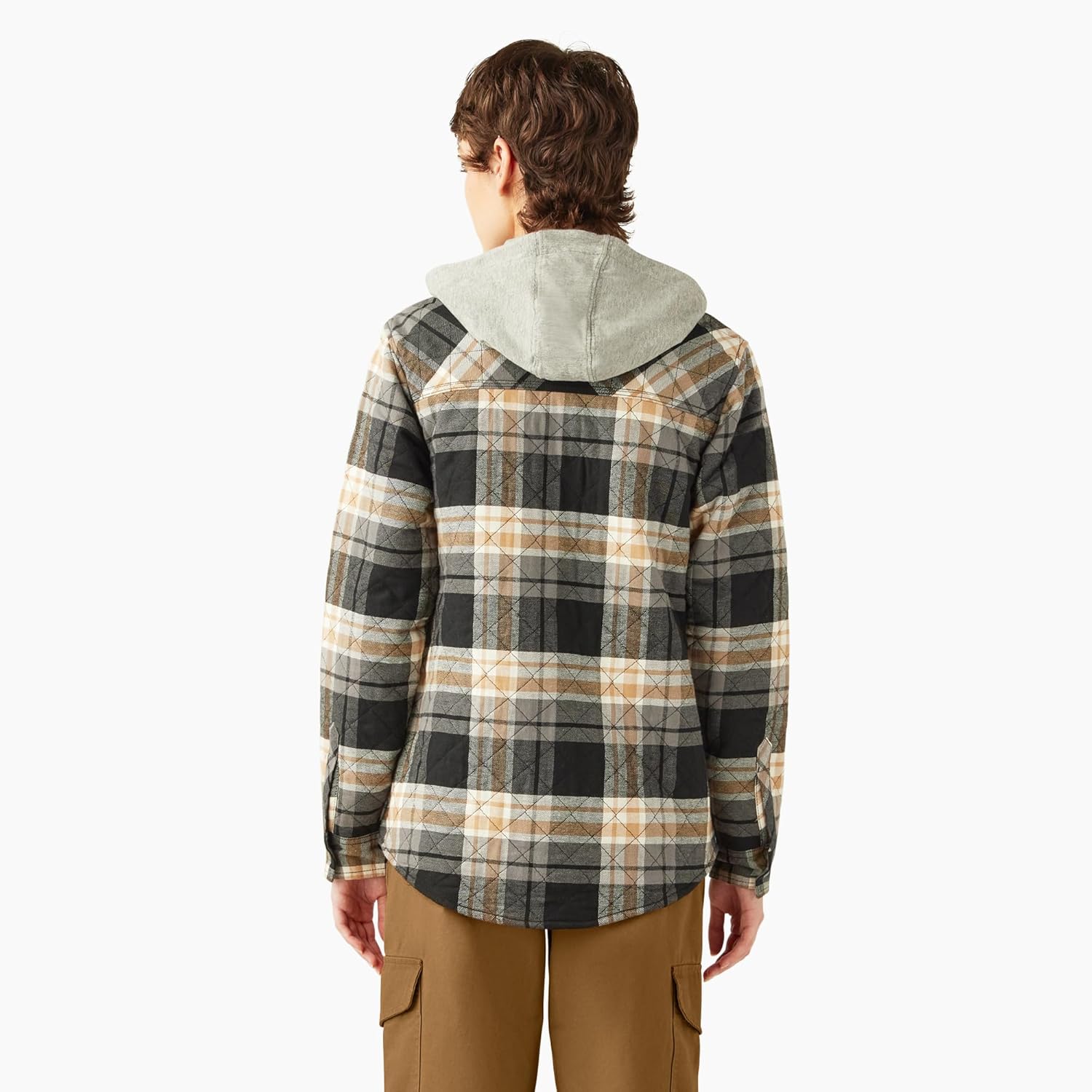 Dickies Womens Women’s Flannel Hooded Shirt Jacket - Image 3