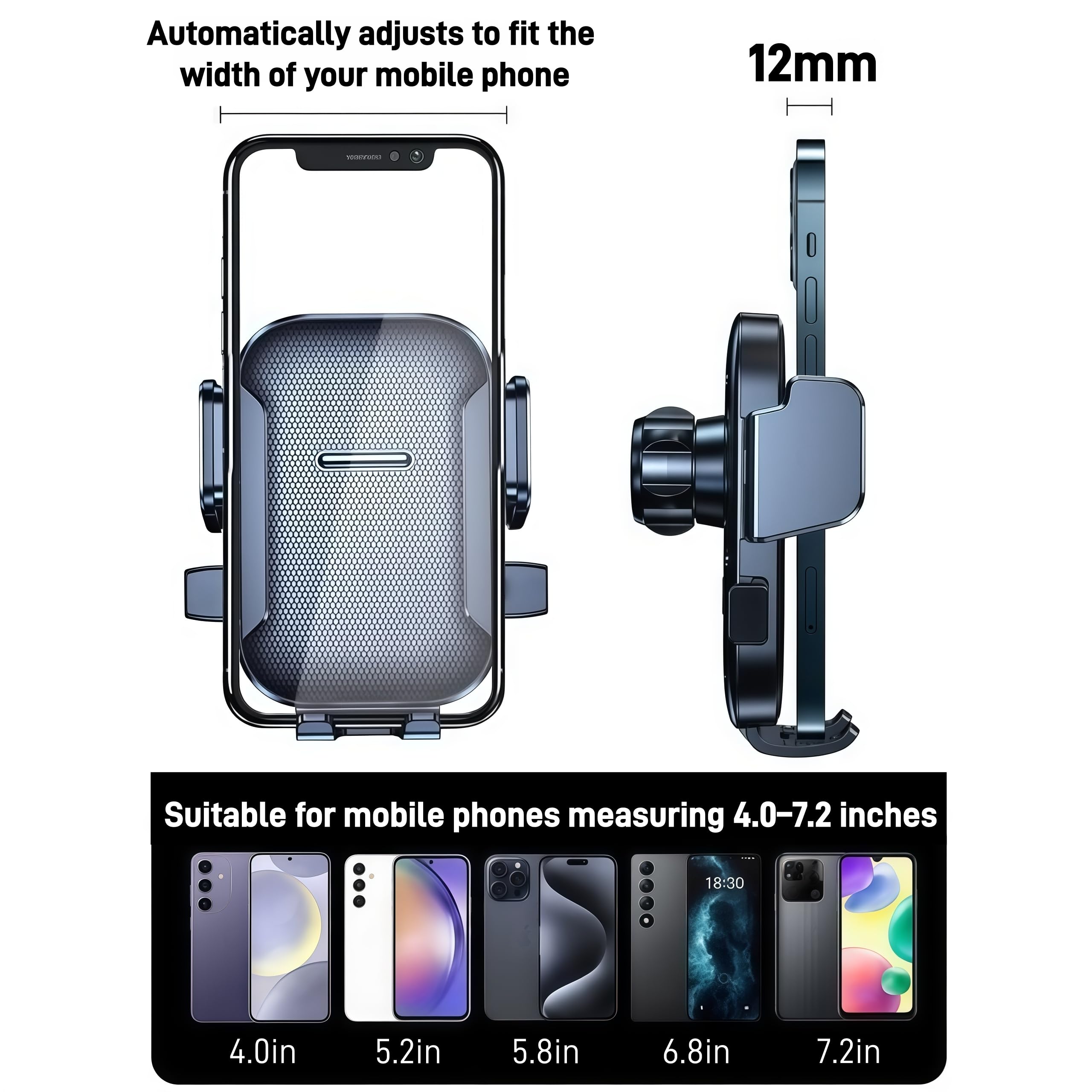 Porta Cellulare Auto per Smart #5,Porta Cellulare Auto Ventosa,Supporto Telefono Auto per Cruscott Parabrezza,Rotazione a 360 Gradi e Rilascio Rapido