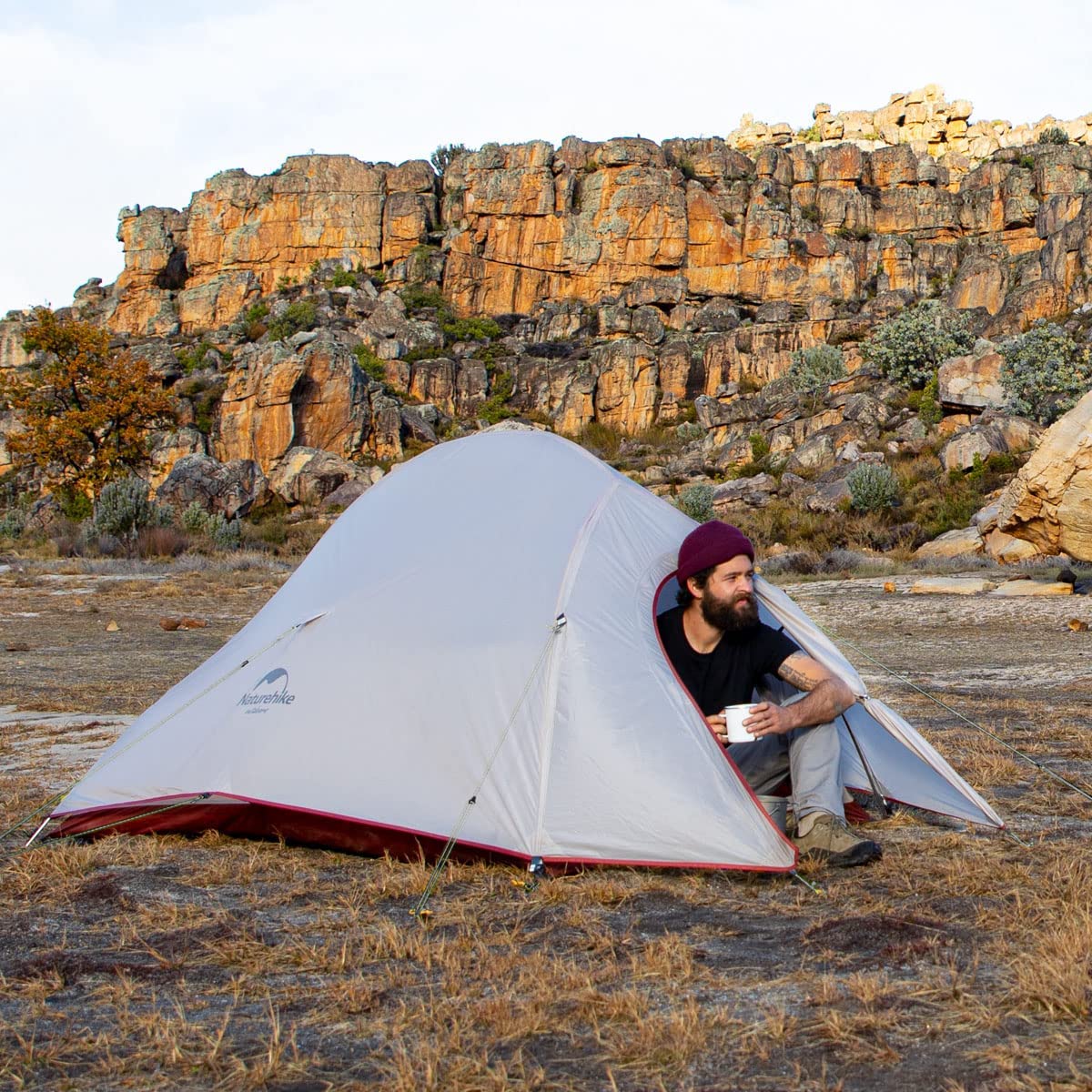 Naturehike Cloud-Up 2 Tienda de Campaña 2 Personas 3-4 Temporada Tienda Mochila Ligera(Actualizar Gris 20D)