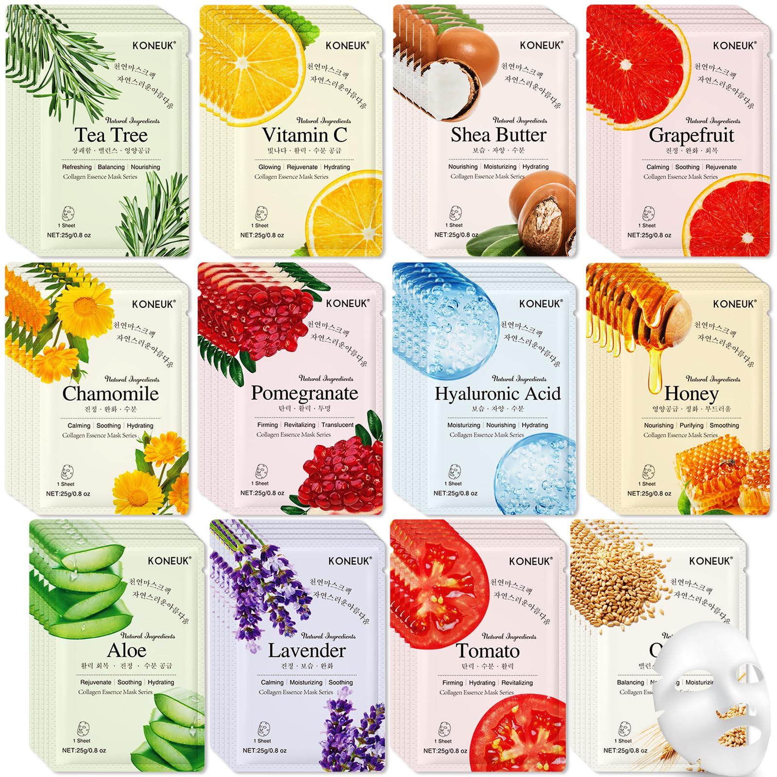 Amazon.com : KONEUK 84 Pack Collagen Face Masks Skincare for Women