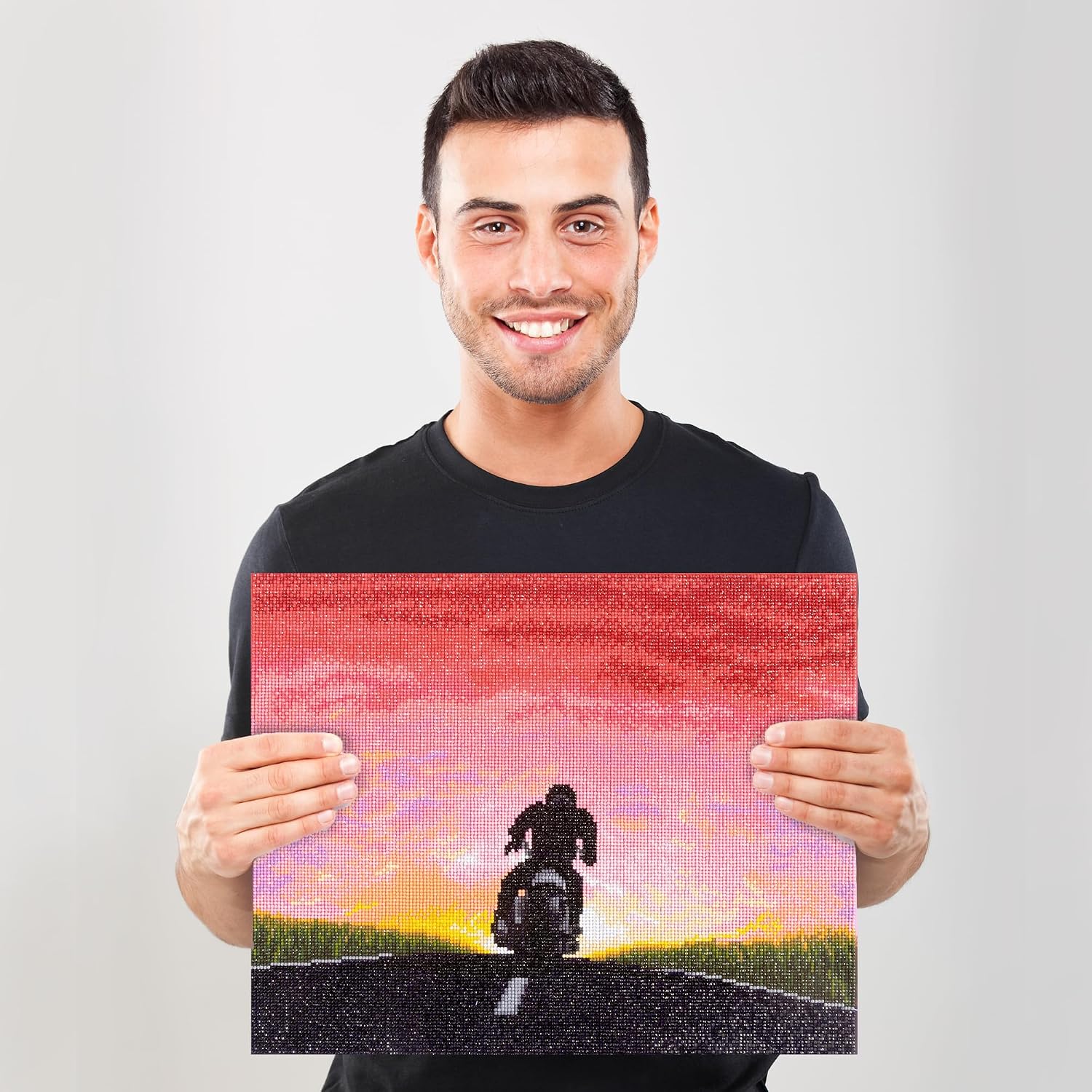 DIAMOND DOTZ at Home - My Time My Motorcycle, Full Drill, Round Dotz, Diamond Painting Kits, Diamond Art Kits for Adults, Motorcycle Diamond Art, Diamond Art, 20"x16"