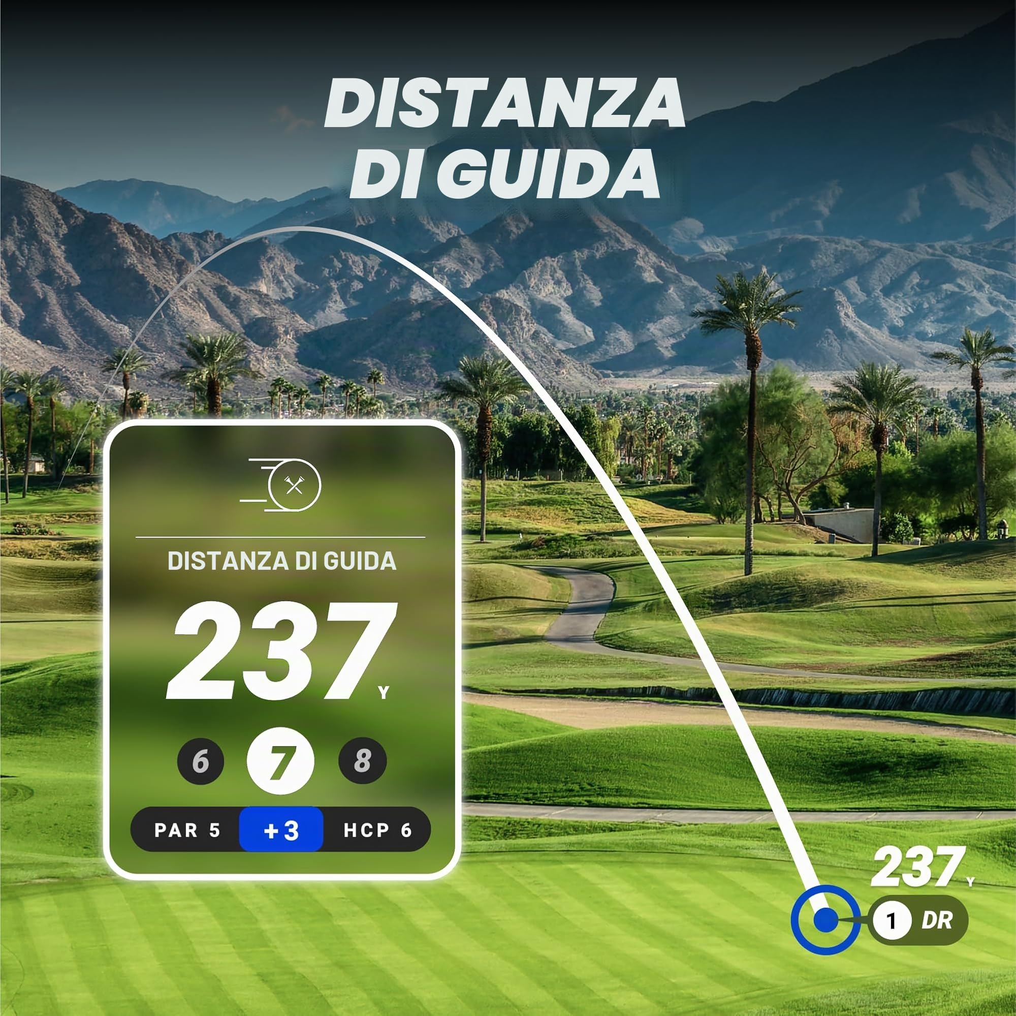 Blue Tees Golf Ringer - GPS magnetico palmare touch screen, ricerca distanza golf impermeabile, oltre 40.000 campi precaricati, batteria più di 10 ore, striscia magnetica integrata