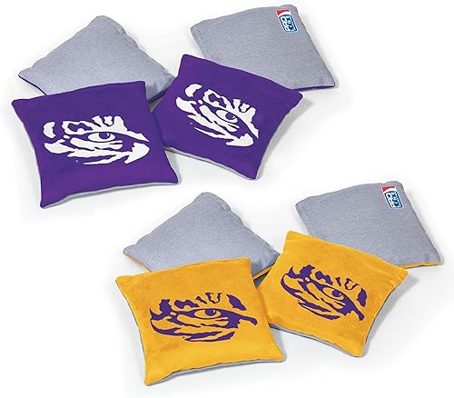 Miniatura 70 de Wild Sports - Puf de doble cara NCAA College de 8 unidades, bolsas de lanzamiento prémium para juego de cornhole, ideal para portones traseros