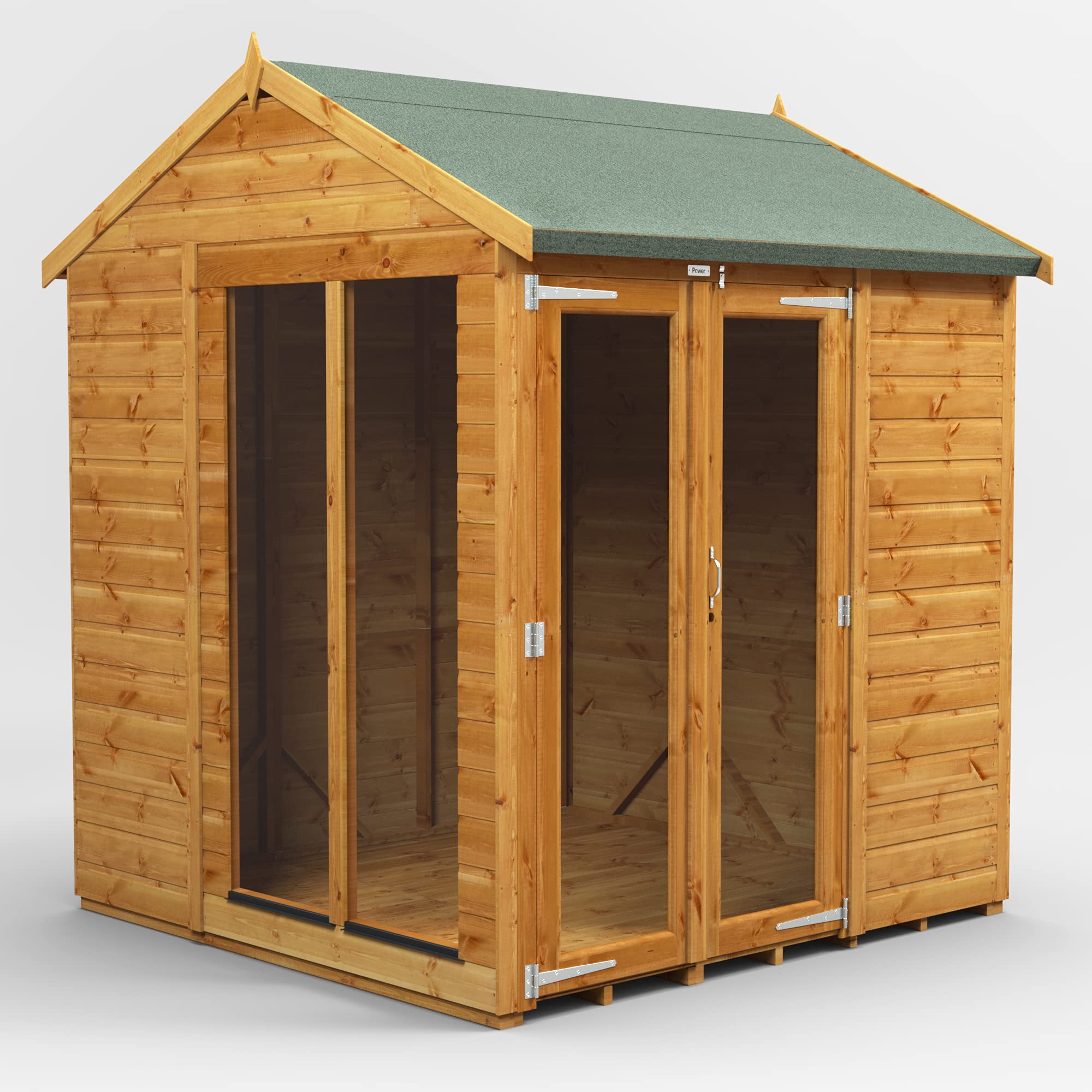Powersheds High Grade Premium Apex Summer House Wooden Shed with Security Features, PVC Window Sills, Door & Window Flexibility, made from Extra Thick Timber — view 24