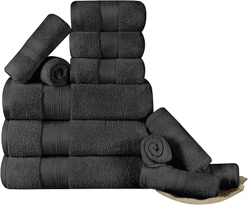 Miniatura 1 de Superior Juego de toallas de algodón turco de 12 piezas, 3 baño, 3 manos, 6 toallas facialespaño para el hogar, invitados, artículos esenciales para