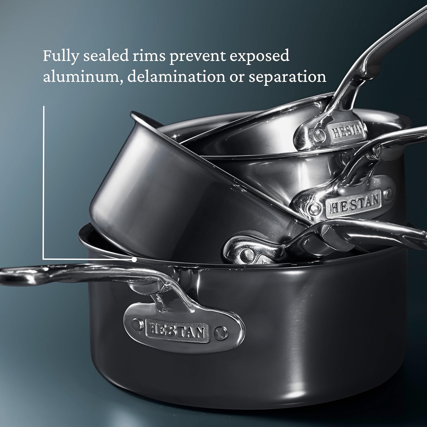 Hestan - NanoBond Collection - Titanium Stainless Steel 3-Quart Sauce Pan with Lid - Toxin, PFAS, & Chemical Free Clean Cookware, Induction Cooktop Compatible