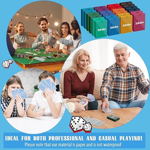 Miniatura 6 de Zubebe Paquete de 24 cartas de juego de cartas Nertz a granel de tamaño grande en colores vibrantes, juego de póquer de índice jumbo para niños