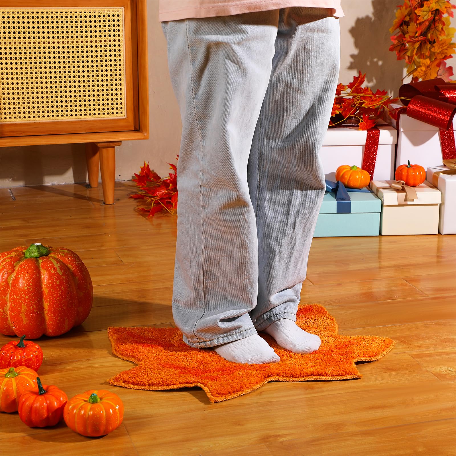 Ceenna Fall Bathroom Rugs Thanksgiving Maple Leaf Rug Autumn Bath Mat ...