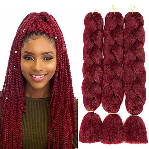 U-uppar Kanekalon - Extensiones de cabello trenzado de 3 piezas para trenzas sintéticas de 24 pulgadas 3 unidades por lote de 353ozpiezas