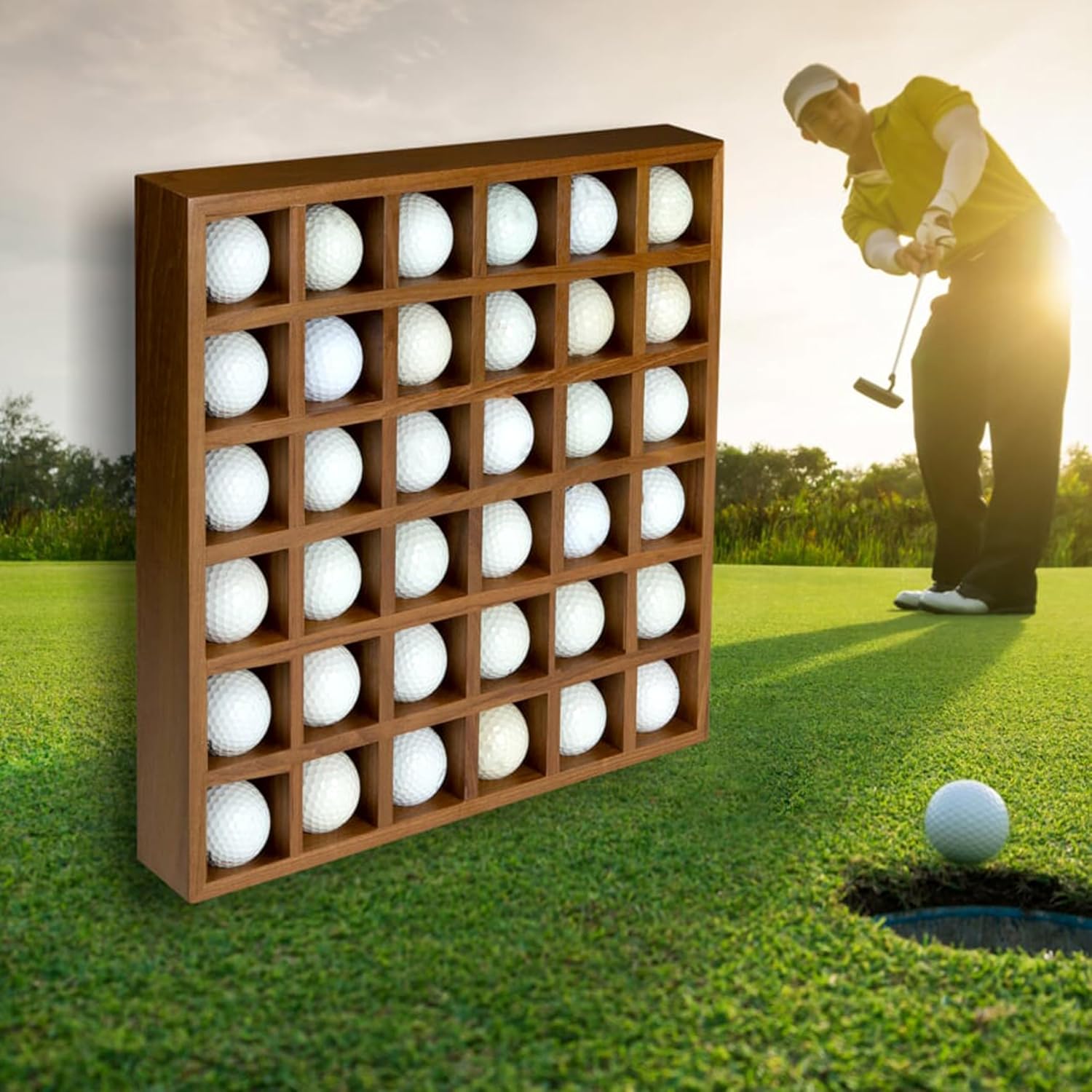 Whitecap 60455-TO Teak 36 Golf Ball Display Rack