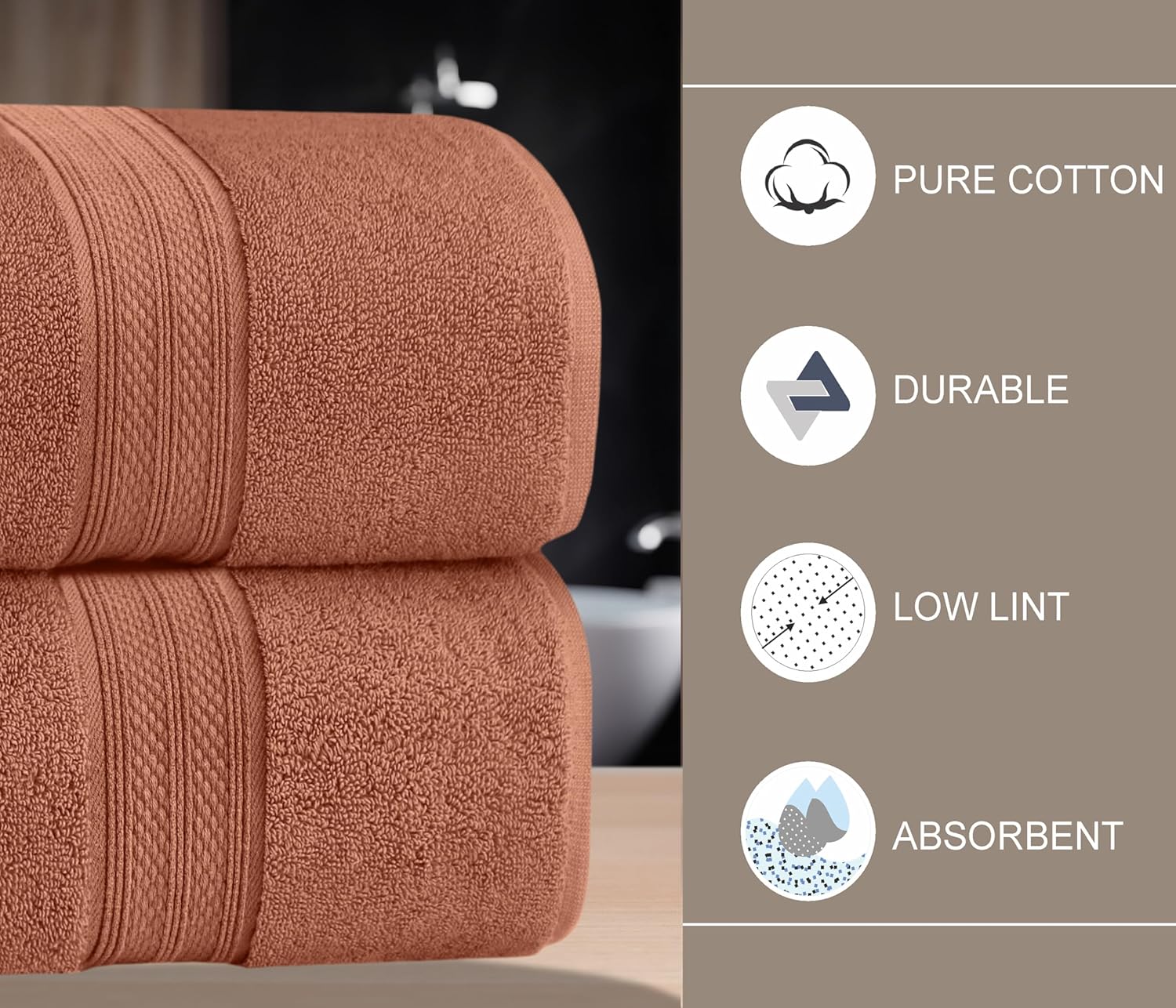 COTTON CRAFT Giant Bath Sheet - 2 Pack Oversized 35x70 Extra Large Soft Luxury Jumbo Bath Towel - 600 GSM - 100% Ringspun Cotton - Absorbent Quick Dry Bathroom Shower Hotel Spa Towel Sheet - Mocha