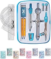 Vista 14 de Mr. Pen - Juego de geometría, 13 piezas, brújula para geometría, juego transportador, juego de geometría con caja de almacenamiento inastillable