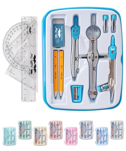 Mr. Pen 13 Piece Geometry Set with Shatterproof Storage Box,