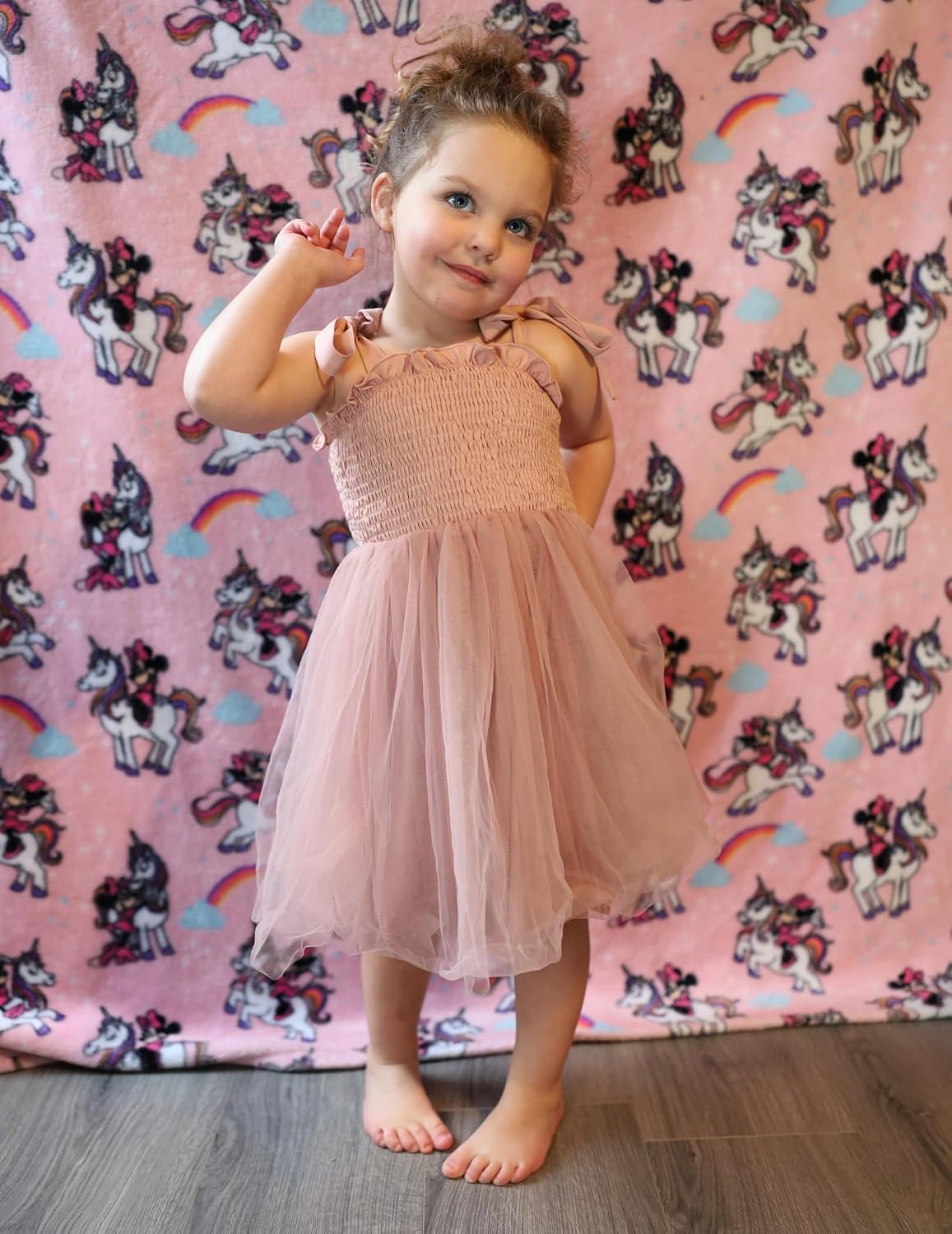 Arshiner Toddler Girl Tutu Dress Summer Bow-Tie Straps Casual Dresses Kids Princess Flowy Swing Clothes for 2-7Y