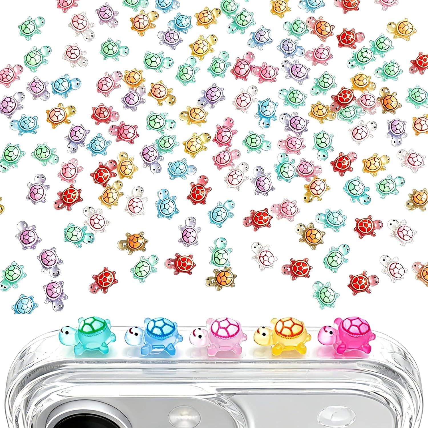Lucky Turtle Phone Charms, Cute Turtle Case Decor, Kawaii Phone Accessories
