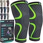 Modvel Compression Knee Brace for Women & Men, 2-Pack Knee Brace for Running Knee Pain, Knee Support Compression Sleeve, Workout Sports Knee Braces for Meniscus Tear, ACL & Arthritis Pain Relief