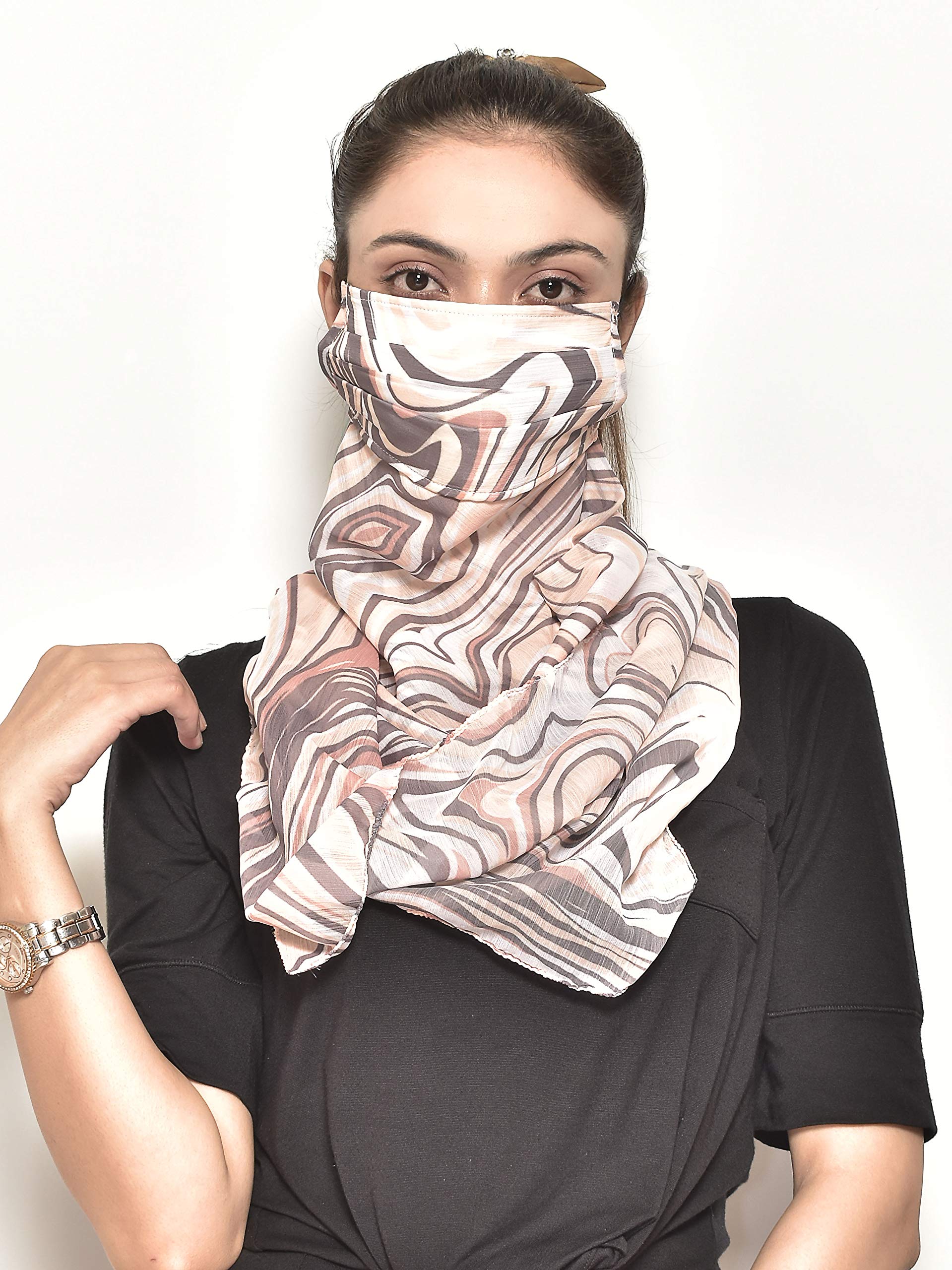 Swayam Reusable 3-Layers Outdoor Protective Face Mask Com Scarf For Woman Pack of 1-picture-38