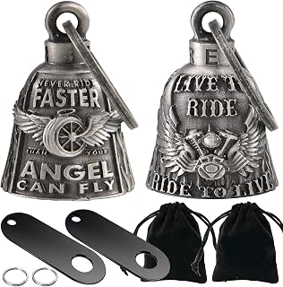 Dream Apparel 2 Pack Motorcycle Bells Guardian Angel for Biker Rider Men Women Ride Riding with Hangers, Drive Away Gremlins
