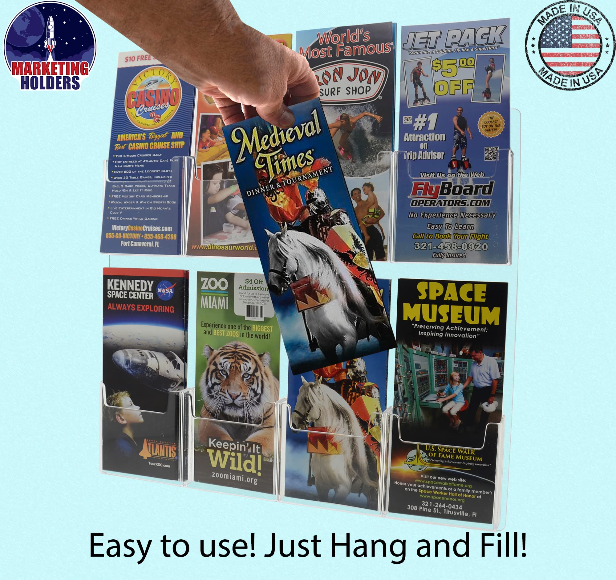Marketing Holders Hanging Brochure Holder for 4