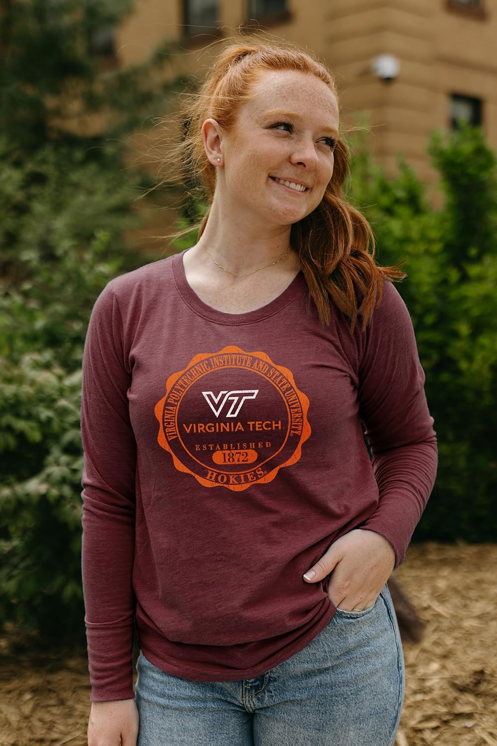 Blue 84 NCAA Womens NCAA Officially Licensed Women's Tri-Blend Long Sleeve T-Shirt Emblem