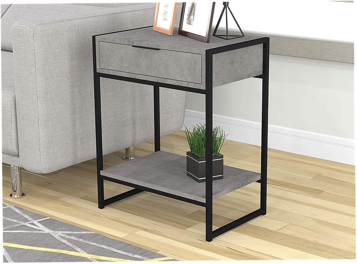 Safdie & Co. Safdie Furniture Top Line End Table, Grey Cement -