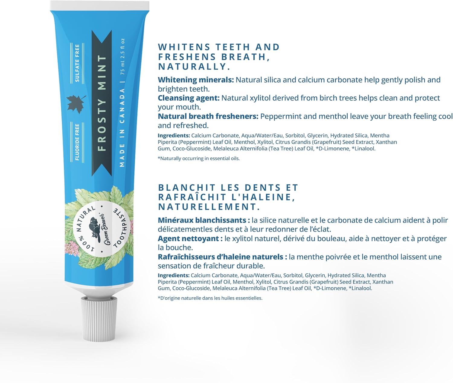 Green Beaver Frosty Mint Toothpaste, 75 ML
