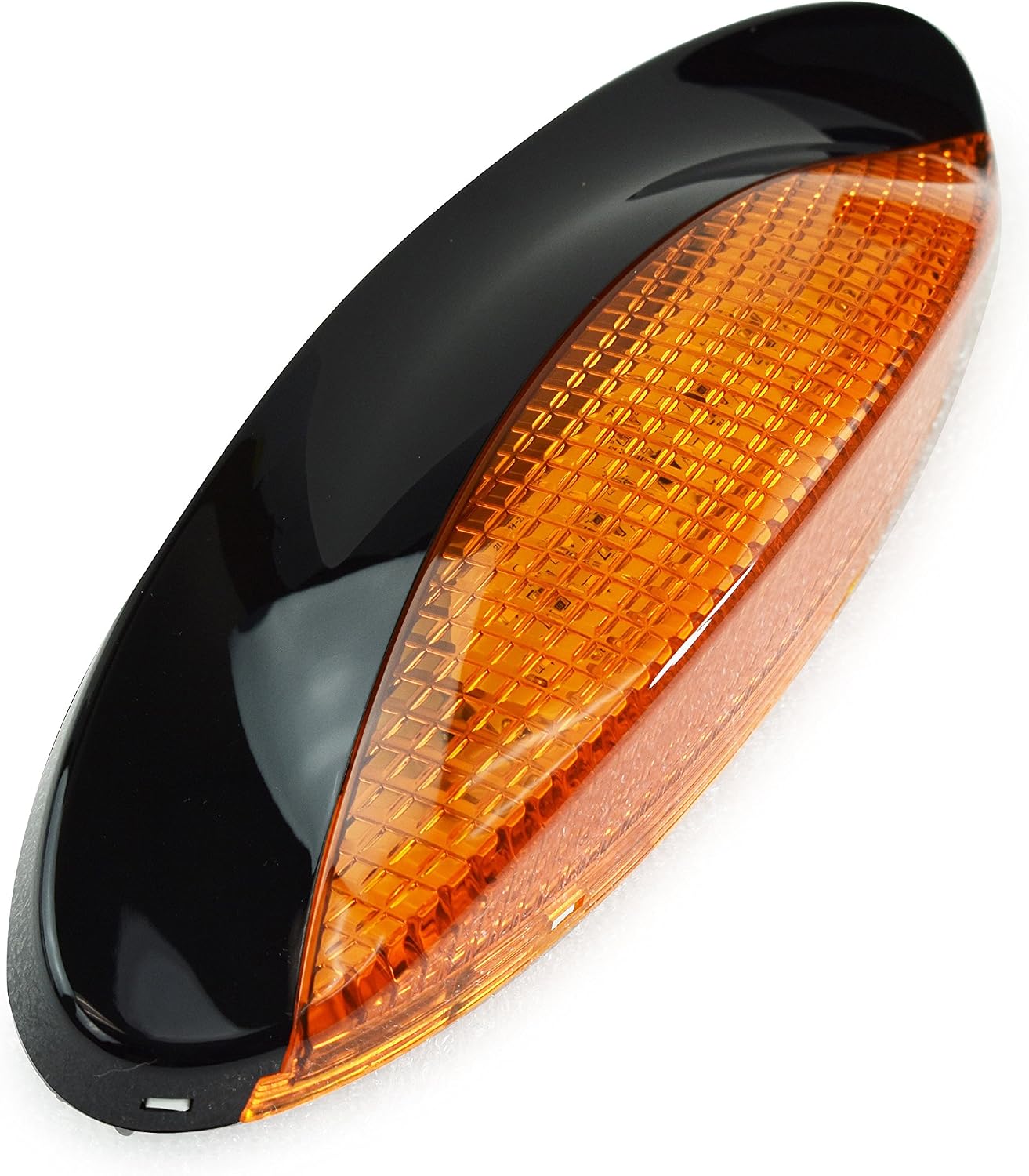 LED RV Black Euro Exterior Porch Utility Light - 12v 220 Lumen Lighting Fixture. Replacement Lighting for RVs, Trailers, Campers, 5th Wheels Amber Lens (Black-Amber Lens, 1 Pack)