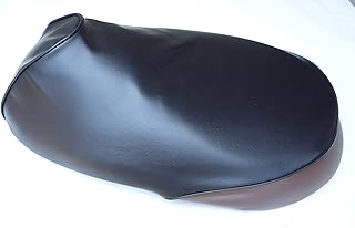 国産品 厚手合皮素材! TODAY(トゥディ)専用設計シートカバー 取り付け簡単 被せるだけの口ゴム式 AF61/AF67 ホンダ トゥデイ (ブラック/ダークブラウン)