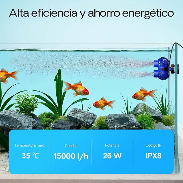 Foto 4 de 8 de SunSun JVP-232 Bomba circulación acuario doble 15000l/h 26W soporte magnético generador olas dual giratorio…