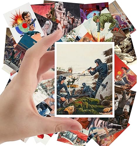 Miniatura 10 de Calcomanías grandes (24 piezas de 2.5 x 3.5 pulgadas) Giallo Slasher WIP Vintage Trash Pósters de películas de terror